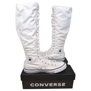 Converse CTAS XXHI Mens 9.5 Womens 11.5 White Canvas Knee High Sneaker Boot NEW